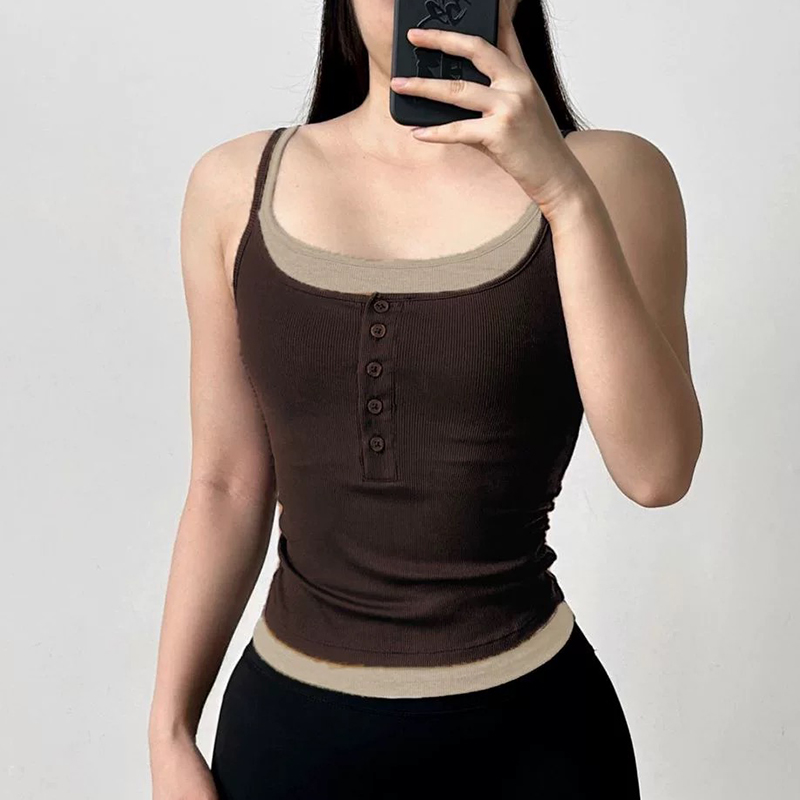 Color-Block Faux Two-Piece Spo - Yoga Fitness Tapis 评论和价格