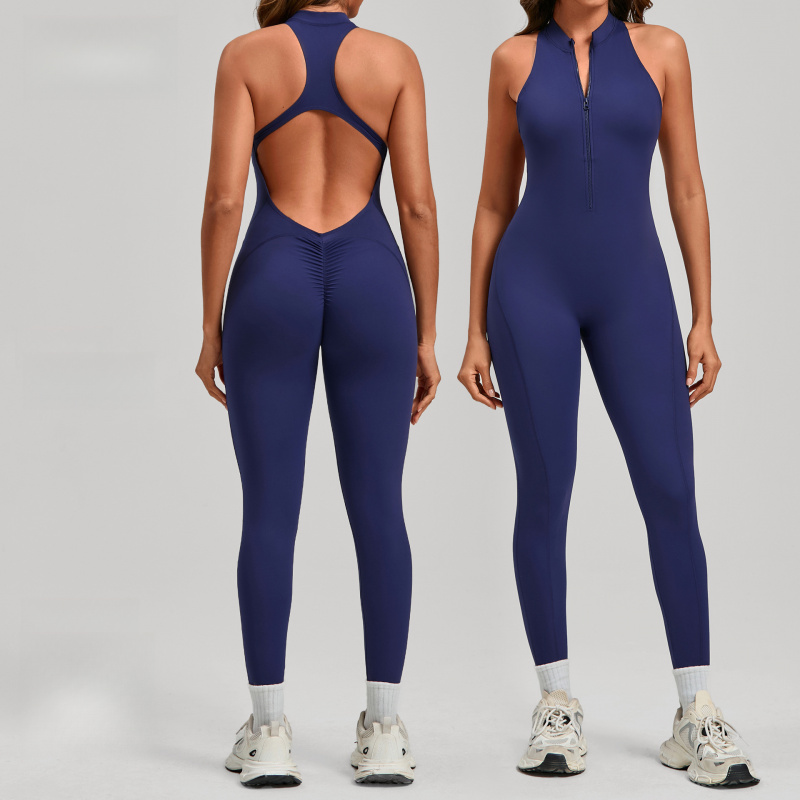 Spring Summer One-piece Zipper - Yoga Fitness Jumpsuit 评论和价格