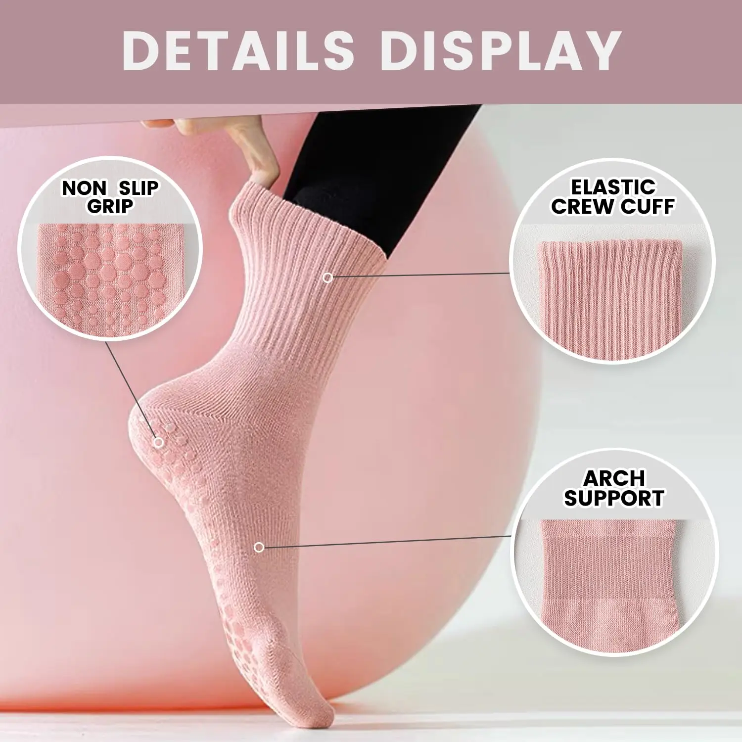 4 pairs of women's yoga socks, - Yoga & Fitness With Faye The Well Being Studio Abbots Langley Reviews 评论和价格